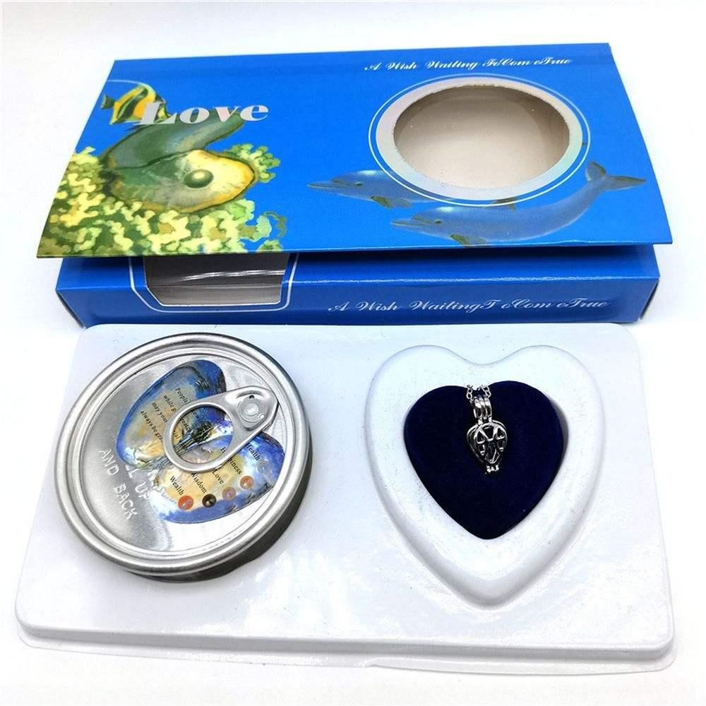 Freshwater Shell Canned Oyster Ocean Love Real Pearl Necklace SetCVBNBNBNMNN,M